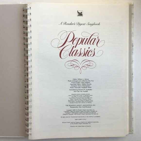 Readers Digest Popular Classics Songbook 1988 Family Music Book - Picture 4 of 9
